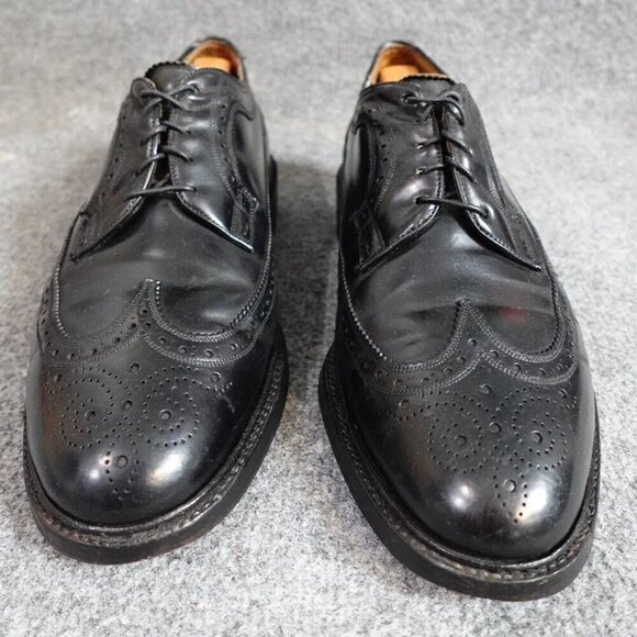 Florsheim Imperial 9 Black Long Wing Shell Cordovan Vintage - Picture 2 of 14
